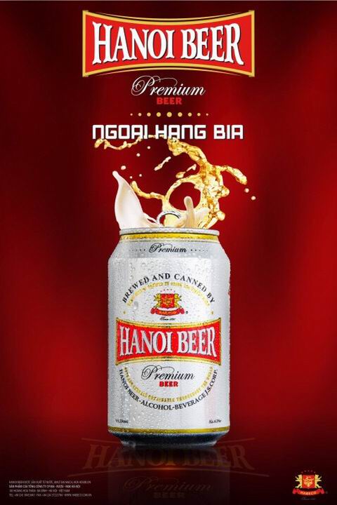 Hanoi Beer Premium lon 330ml với diện mạo trẻ trung, hiện đại.